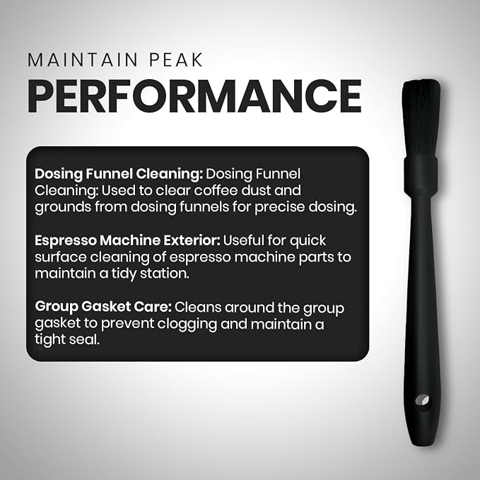 Rattleware Black Espresso Machine Grinder Brush - Ideal for Home, Cafe, Restaurant Or Hotel - Long Durable Handle Coffee Grinder Cleaning Brush Trusted By Baristas (10") - Pack of 2