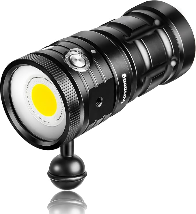 Starshine SE 7500 Lumens Dive Light - Professional Underwater Video Light with 92 CRI, 5200K White Light, USB-C Rechargeable, for Diving/Underwater Photography (IP68 Waterproof, 100m Depth)