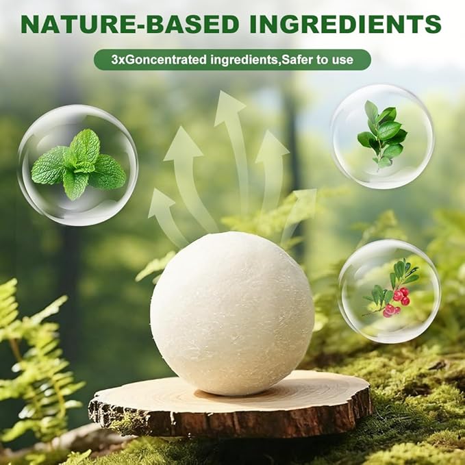 Mouse Repellent Balls 12 Pack,Natural Peppermint Oil Moth Balls for Indoor Outdoor, Long-Lasting Mice Repellent,Repel Squirrels Spiders Cockroach Ant and Rodents,Pet & Humans Safe