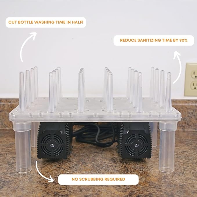 FastWasher24 Beer Bottle Washer and Wine Bottle Cleaner | Bottles & Racks NOT Included |General Purpose Bottle Rinser, Bottle Cleaner and Bottle Sanitizer System | Easy to Assemble