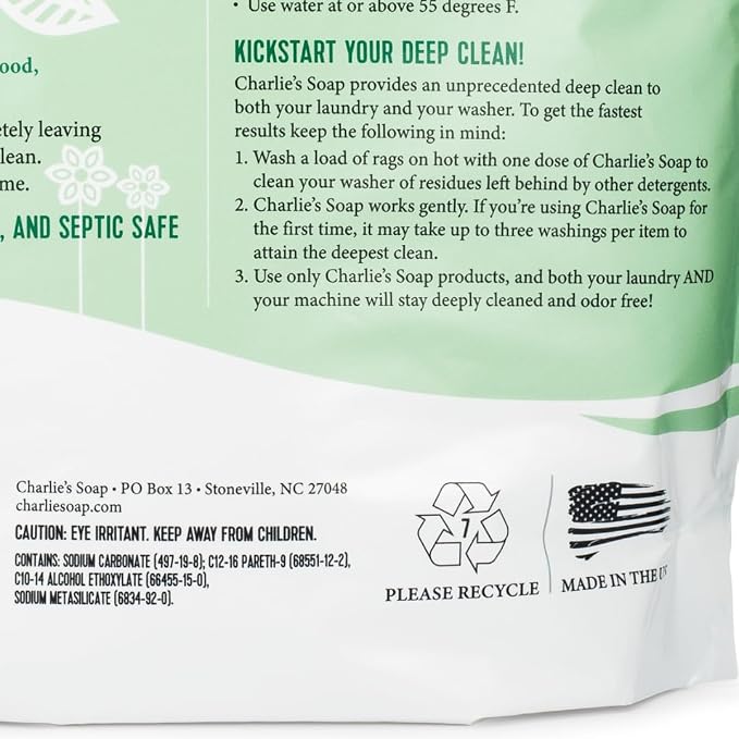 Charlie’s Soap Baby Variety Pack Pre Spray 32 Oz, Laundry Powder (100 Load), & Baby Oxi Bleach Bundle (Pack of 3)