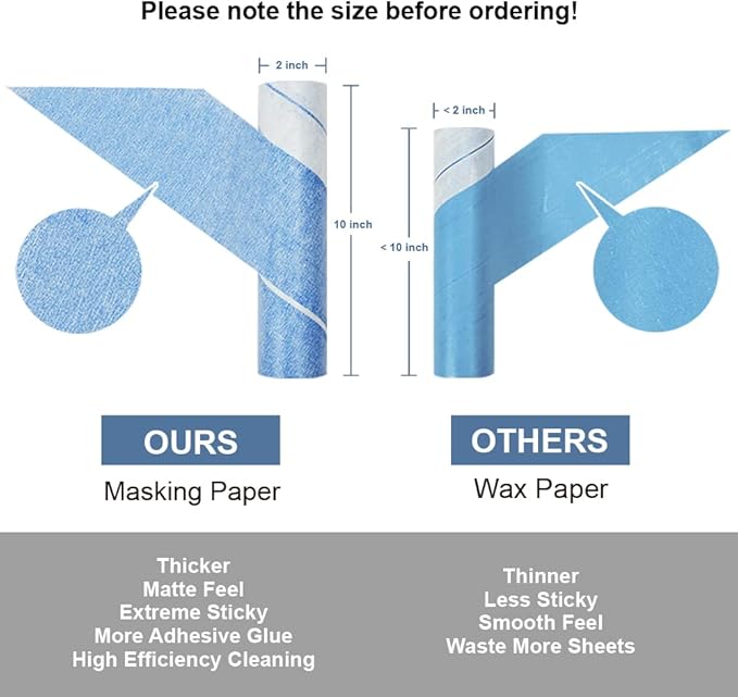 Layers Large Lint Roller Refill, Suitable for Most Large Rollers，mega Rollers, 10 in Wide Roller in The Market - 3 Packs