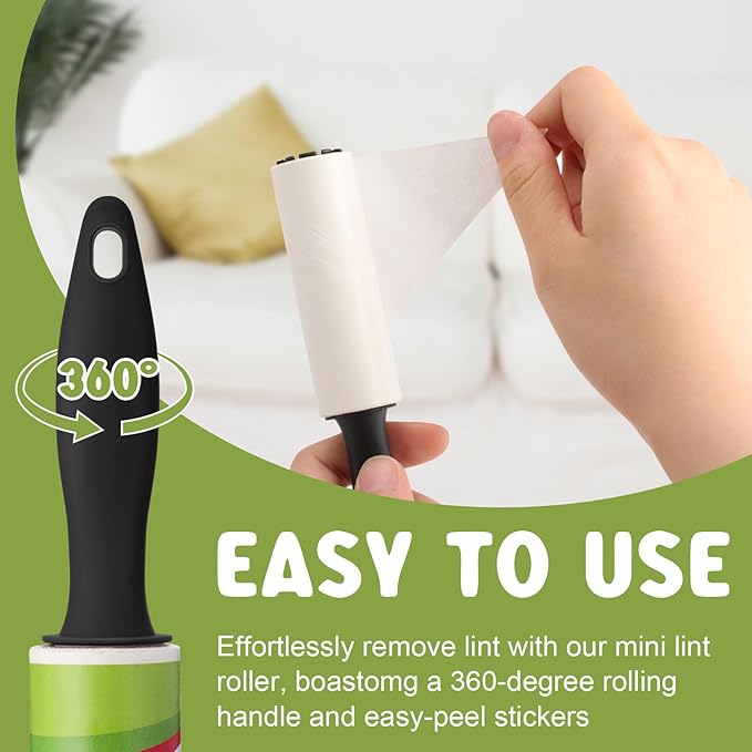 Hushee 8 Pcs Mini Lint Roller for Travel Small Lint Removers Bulk for Pet Hair and Clothes Small Size Removers Portable Sticky Removing Tool for Cleaning Furniture Dog Car Seat