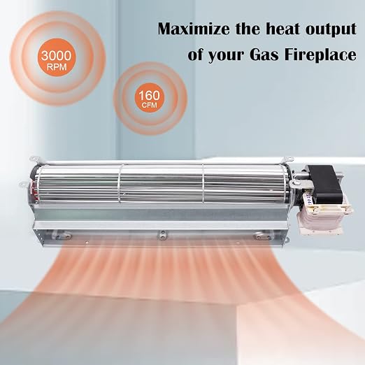 Hiorucet GA3650A GA3700 GA3650 GA3750A BK BKT Fireplace Blower Fan Kit for Desa Tech, FMI, Vanguard, Vexar, Astria Fireplace. Replacment Fireplace Blower Kit for Comfort Flame, Comfort Glow.