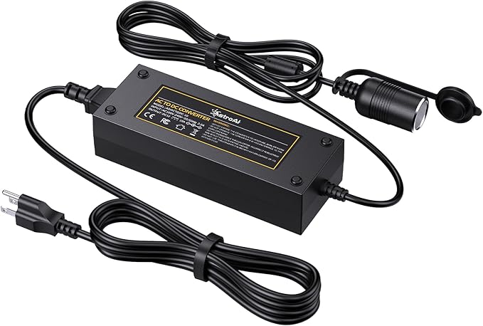 AstroAI Handheld Car Vacuum Cordless with Accessories, Portable Vacuum Cleaner with 12V DC Power and AC to DC Converter 10A/110V to12V Converter and 12Ft/12V Cigarette Lighter Extension Cord