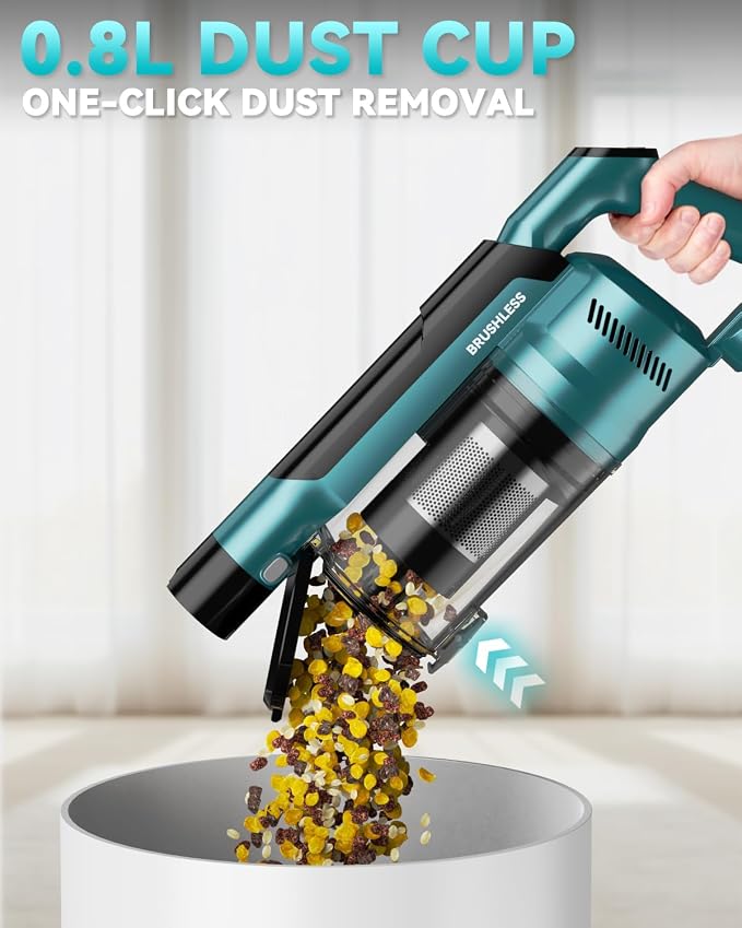 VAXCANZE Cordless Vacuum Cleaner Compatible with Makita 18V Battery, 35kPa Brushless Lightweight Stick Vacuum with 3 Mode Suction, 6 in 1 Stick Vacuum Cleaner with HEPA for Floor, Carpet(Tool Only)