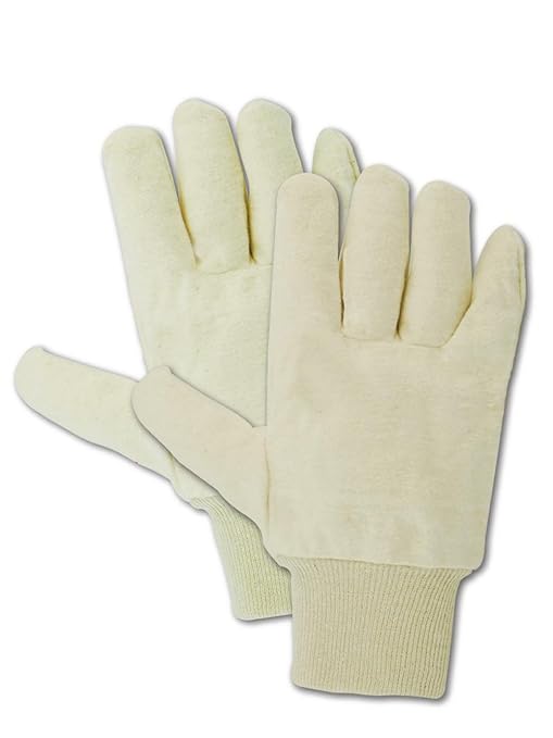 MAGID MultiMaster T1032RNO Cotton Glove, Knit Wrist Cuff, Large (12 Pair)