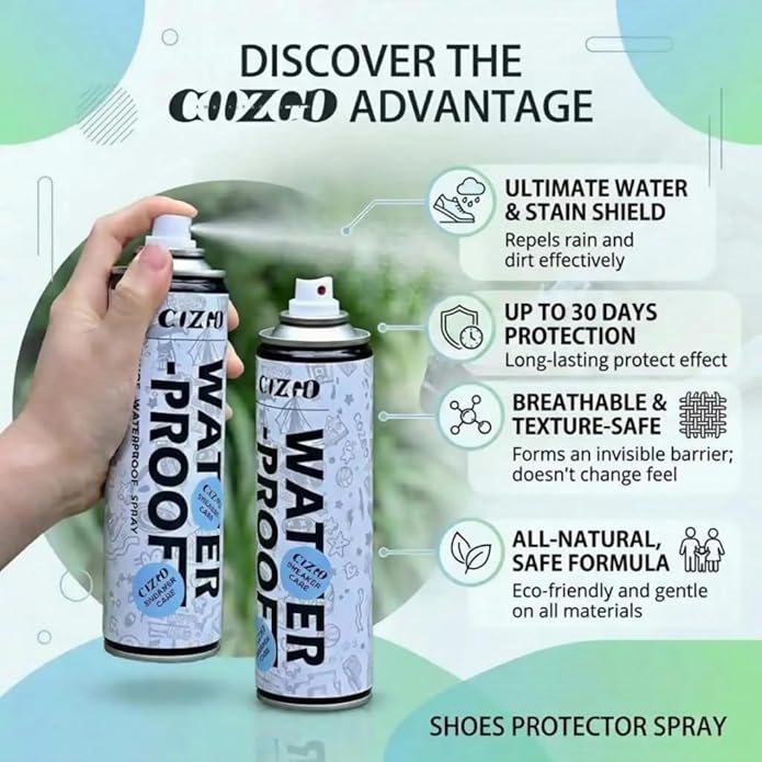 COZGO Protect Shoe Protector Spray, Rain & Stain Waterproof Shoe Spray, Nano Protection for Sneaker, Suede, Leather,10.15FlOz
