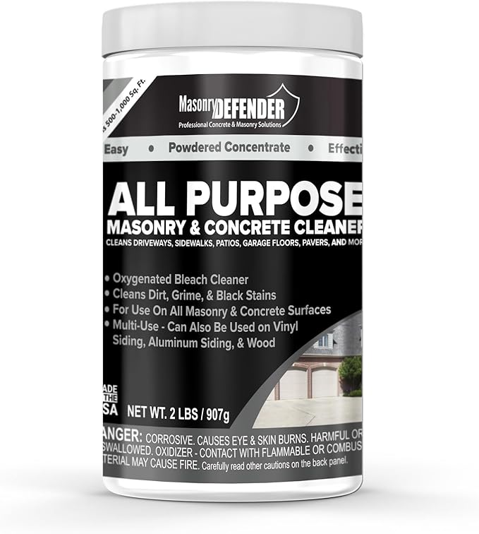 MasonryDefender All-Purpose Masonry & Concrete Cleaner - Concentrated, Non-Toxic Powder - 2 lb Pail