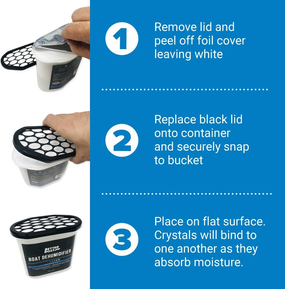 Moisture Absorber and Boat Dehumidifier, Charcoal Odor Remover for Damp Smell and Humidity, Unscented and Fragrance-Free, 2 Pack, Ideal for Basement, Closet, Home, RV, or Boating, No Refill Needed