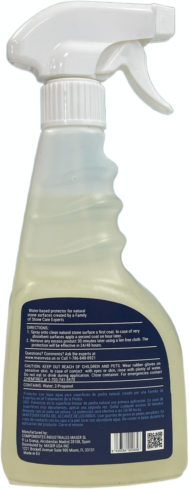 Natural Stone, Marble and Granite Sealer | Water-Based Stone Sealer Spray, pH-Neutral Surface Protector for Countertops, Vanities & More – 17 fl oz