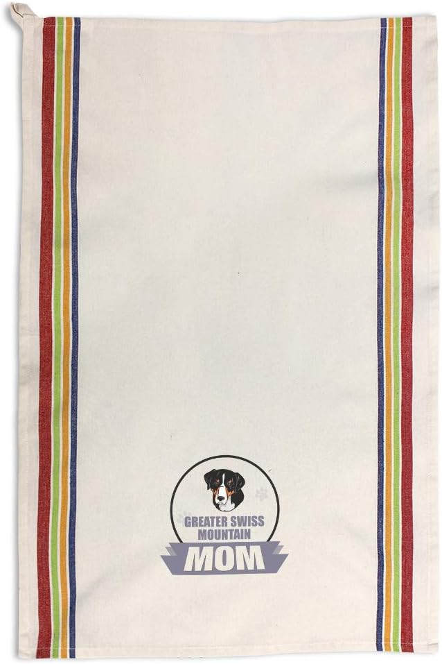 Style In Print Custom Decor Kitchen Towels Mom Greater Swiss Mountain Dog Pets Dogs Cleaning Supplies Dish Towels Multi Stripe Design Only
