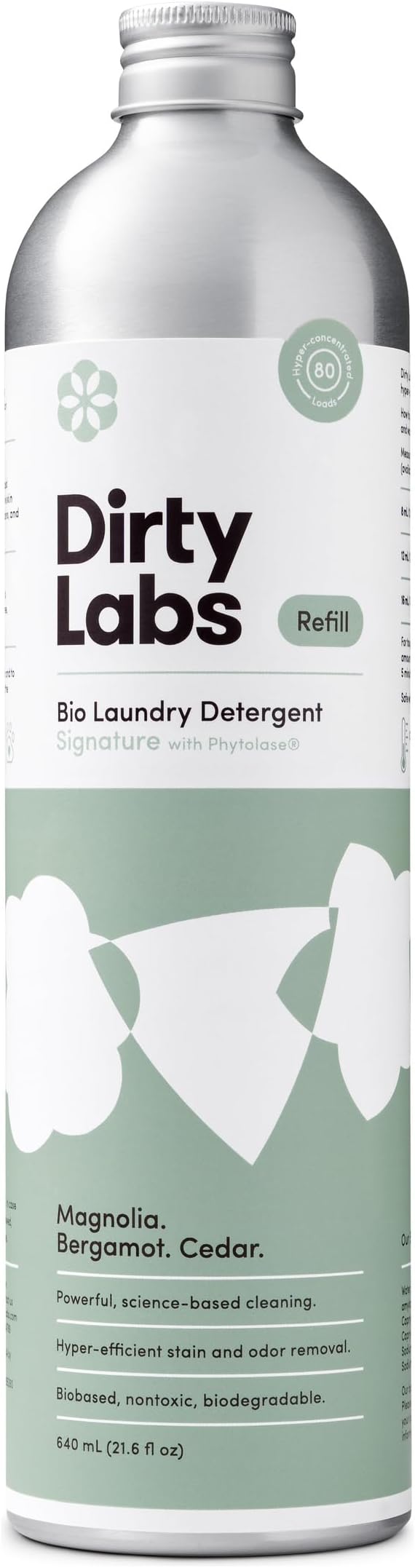 Dirty Labs | Signature Scent Bio-Liquid Laundry Detergent 80 Loads (21.6 fl oz) Hyper-Concentrated High Efficiency & Standard Machine Washing Nontoxic, Biodegradable Stain Odor Removal