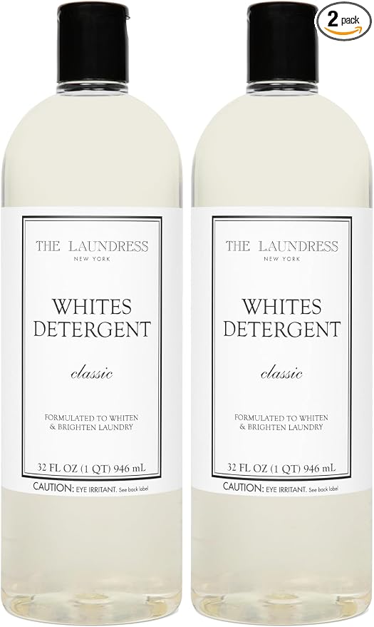 The Laundress Whites Detergent, Concentrated Laundry Detergent Liquid, Whiten & Brighten Clothes, Tough on Stains, Classic Scent, 32 oz. (Pack of 2)