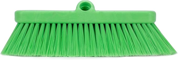 SPARTA 41278EC75 Flo-Thru Plastic Wall Scrub Brush, Equipment Brush With Soft Nylex Bristles For Industrial Kitchens, Hospitals, Commercial Cleaning, 4 Inches, Lime, (Pack of 12)