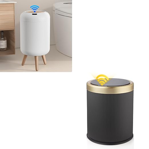 Automatic Touchless Bathroom Trash Can with Lid, 3 Gal and 2.8 Gal Automatic Garbage Bin for Bedroom，Kitchen，Office
