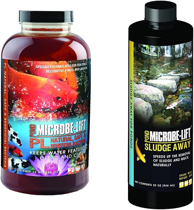 MICROBE-LIFT PL Pond Bacteria and Sludge-Away Pond Sludge and Muck Remover (32 Ounces)