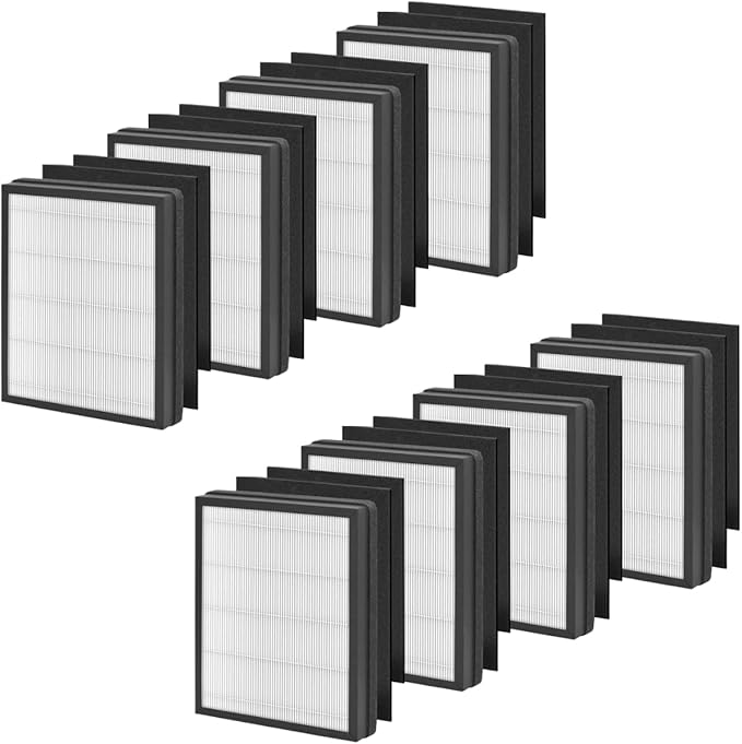 Nispira FAP-C01-A HEPA Replacement Filter for Filtrete Air Purifier, IDYLIS AC-2119, IAP-10-100, IAPC-40-140, IAP-10-150, H13 HEPA Activated Carbon 8 Packs