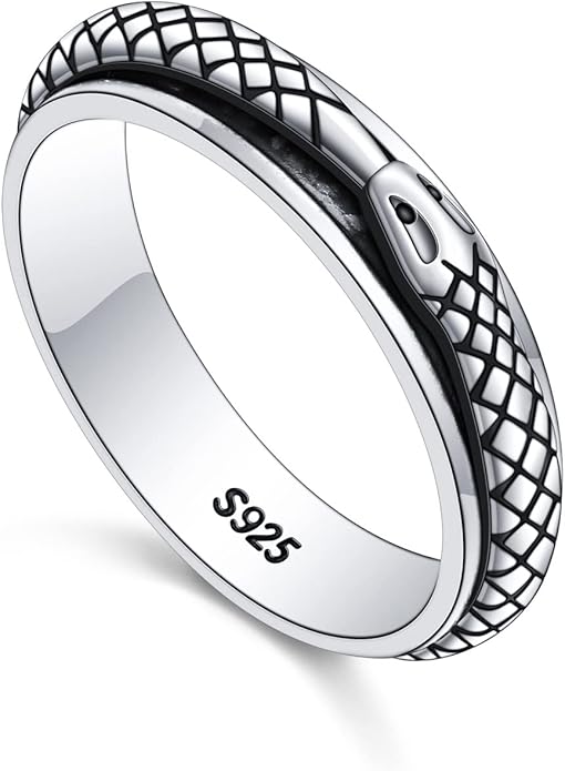 S925 Sterling Silver Spinner Fidget Anxiety Worry Relieving Boredom ADHD Autism Band Rings