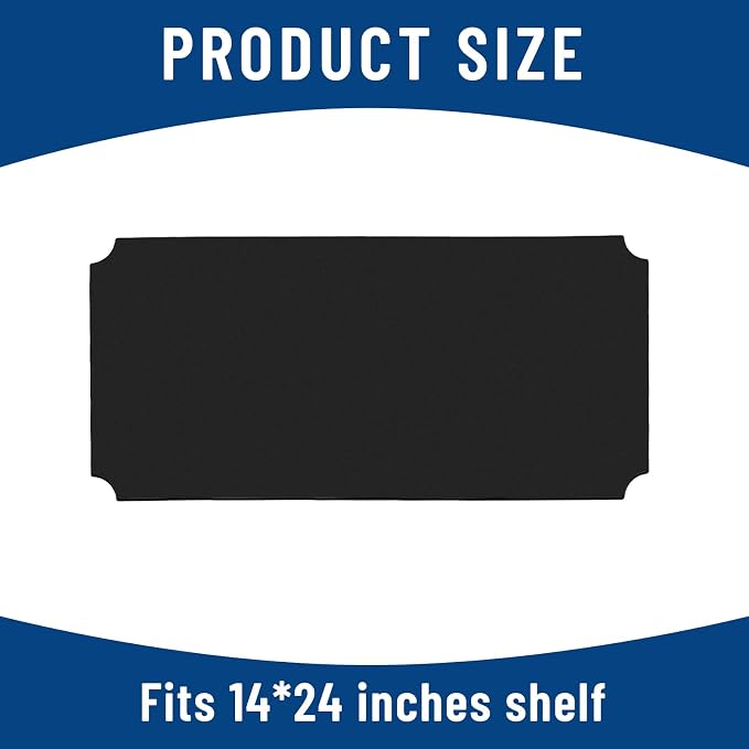 Frienda Set of 5 Wire Shelf Liner 14 x 24 Inch Heavy Duty Waterproof Shelf Liners for Wire Shelving, Non Adhesive Plastic Mat for Metal Rack Kitchen Shelves, Shoe Rack (Black)