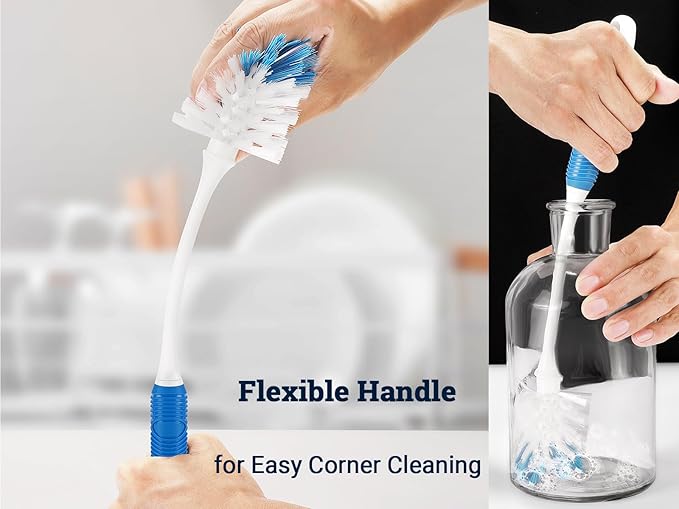 Dish & Bottle Brush Set – 9 Pack Kitchen Cleaning Brushes for Dishes, Bottles, Pots, Pans, Sinks & Glassware