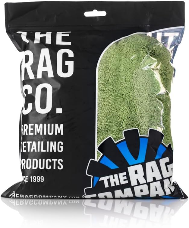The Rag Company, The Liquid8r M22, Absorbent 70/30 Blend Microfiber Drying Towel for Cars, Trucks, and SUVs, Safe for Detailing, Scratch-Free, Twist Loop, 1100 GSM, 20x20 Inches, Camo