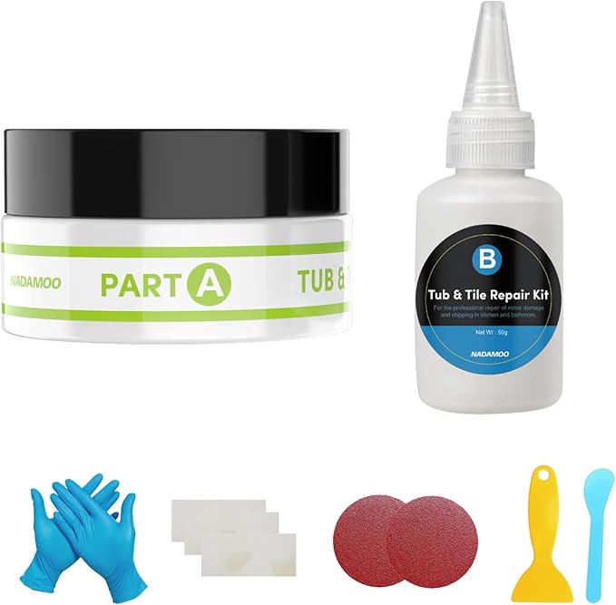 NADAMOO Tub and Tile Repair Kit + Spray Paint （2 cans）