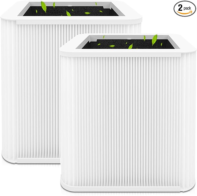 211+ Replacement Filter Compatible with Blue Pure 211 Air Purifiers, 2-in-1 True HEPA Particle and Activated Carbon Filters, 2 Pack