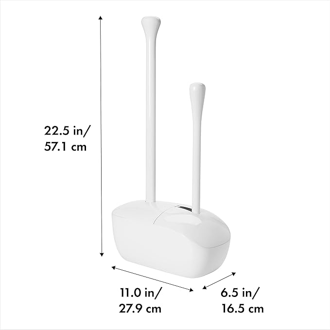 OXO Good Grips Set Toilet Brush & Plunger Combo, White & Good Grips Toilet Brush Replacement Head