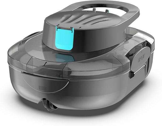 Automatic Robotic Pool Cleaner for Above Ground Pools, S1 Pro Cordless Pool Vacuum with Dual Motors, 120-Min Runtime, Large Debris Basket, Fast Charging and Auto Parking, Stone Gray