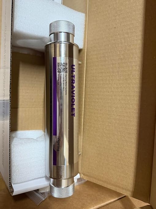 iSpring UVF11A UV Ultraviolet Light Water Filter with Smart Flow Control Switch 11W, 110V, 10-INCH