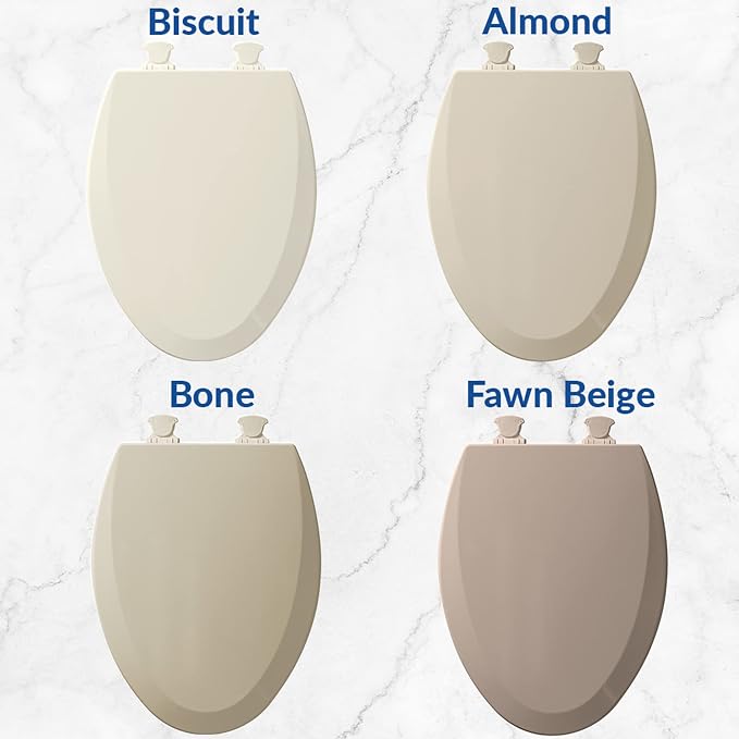 Bio Bidet by Bemis 500EC Toilet Seat with Perfect Fit, Fresh Water Spray, Non-Electric, Easy to Install Bidet, ROUND, Biscuit