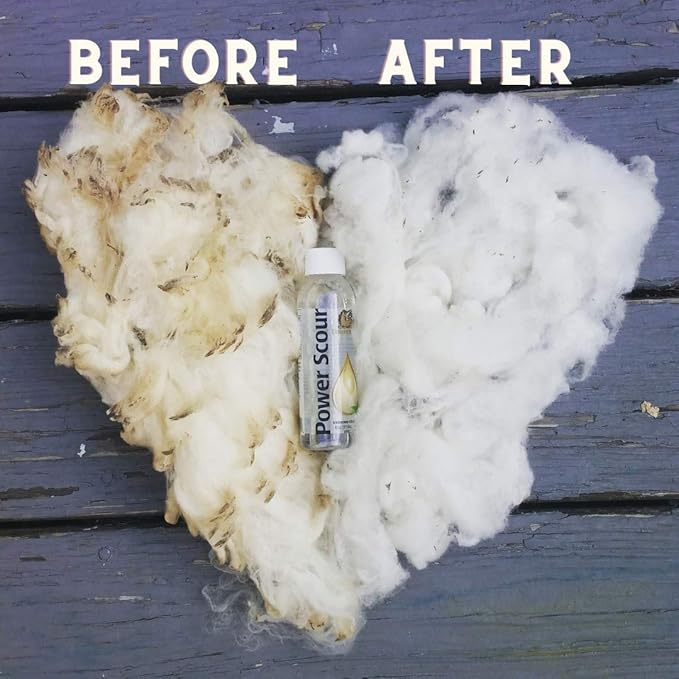 Unicorn Power Scour 16oz. Deep Cleaning Soap for All Types of Fibers. Raw Wool, Sheepskin, Fleece, Cashmere, Mohair, Alpaca, Knits, Hemp, Cotton, and Rugs. Increase Fiber Yield. Lavender Scent.