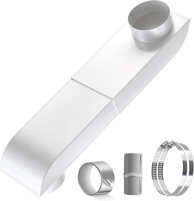 Periscope Dryer Vent Kit, Stainless Steel 4 Inch Telescoping Duct - Adjustable 9.5-14.5" Telescoping Dryer Vent Connector, Ultra Slim & Flat Low Profile Design for Tight Spaces Dryer Exhaust Vents