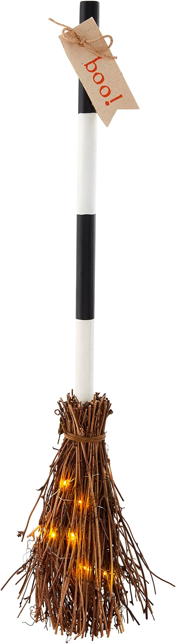 Mud Pie Light Up Broom Décor, Boo, 33"