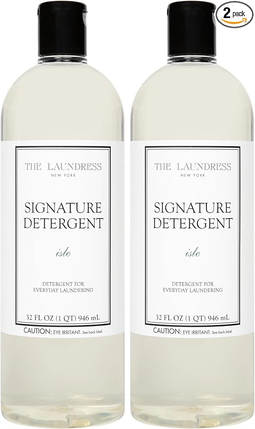 The Laundress Signature Isle Detergent, Coastal Inspired Scent, Concentrated Laundry Detergent Liquid, Tough on Stains, Isle Scent, 32 oz. (Pack of 2)