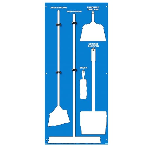 Clean & Sweep 5S Shadow Board/Wall Mount Broom Holder, 68" x 30" Board, 5S Cleaning Station - Board Only, Tools Sold Separately, Made in The USA by AccuformNMC, Blue/White, PSB114BUWT
