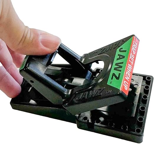 JT Eaton 409 Jawz Indoor Plastic Mouse Trap for Solid or Liquid Bait, Instant Kill Mouse Traps, No-Touch Disposal with Trap Set Indicator 24-Pack