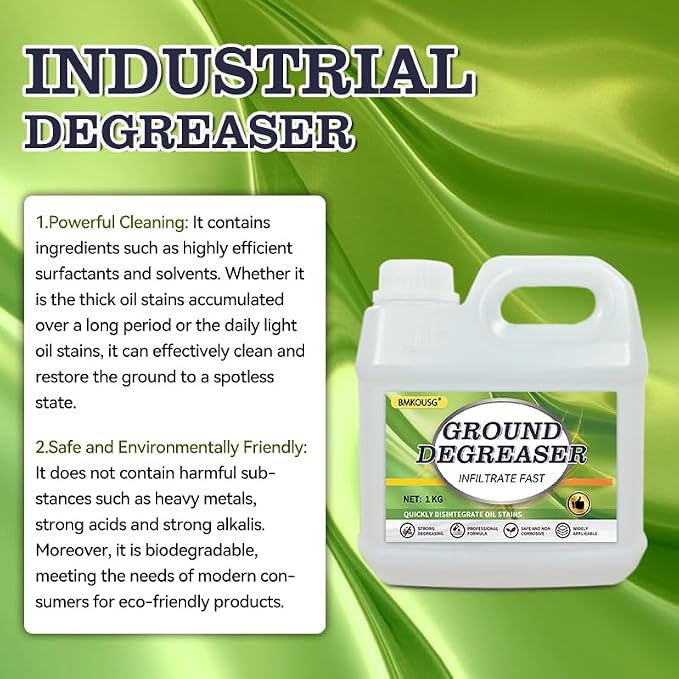 Concrete Oil Stain Remover - Removes and Cleans Oils, Greases from Garage Floors & Driveways | Heavy Duty Degreaser, Removes Tar & Grime, For Kitchen, Gas station, Garage, Outdoor & More (1 KG)