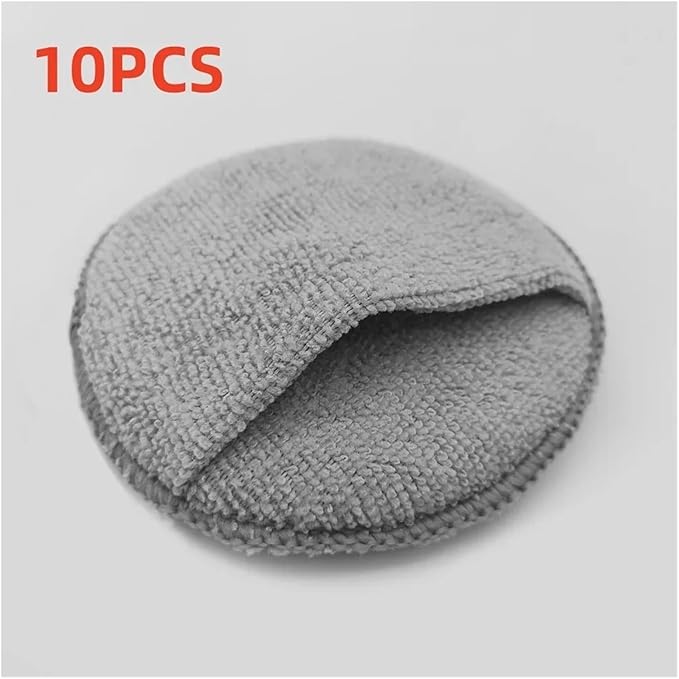 10 Pcs Microfiber Wax Applicator Mitts - Soft Polishing Sponge Pads for Surface Detailing and Cleaning(Grey 10Pcs)