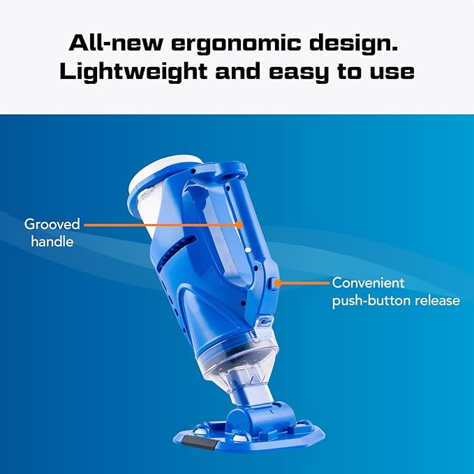 POOL BLASTER Catfish Gen 2 Cordless Pool Vacuum with Genuine Microfilter Bag, Rechargeable Handheld Spa and Hot Tub Cleaner for Small Above Ground Pools, Strong Suction and 45 Minute Runtime