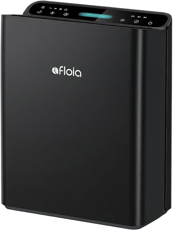 Afloia Air Purifier for Home Large Room Bedroom Up to 2000Ft² with PM2.5 Air Quality Monitor Smart Auto Mode, Washable Pre Filter Cleaner for Pet, Black