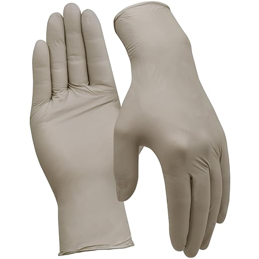 Disposable Nitrile Gloves, Smoky Taupe, Medium, Strong 4mil Non-Slip Grip, Powder Free, Latex Free - Box 100 Ambidextrous