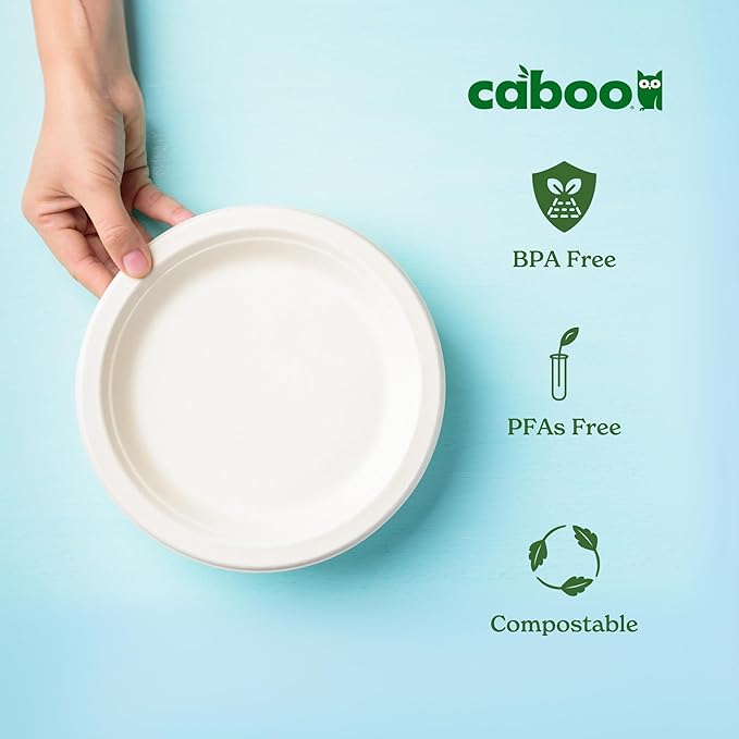 Caboo Napkins 4 Pack + Paper Bowls Bundle - Natural Bamboo Based Paper Products - Sustainable Alternative to Plastics and Papers for Home, Travel, and Personal Care