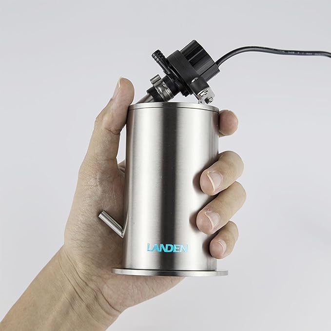LANDEN PURA 50 Mini External Canister Filter for Aquarium System, up to 5 Gallon, Stainless Steel Aquarium Canister with Water Pump, Multi-Layer Filtration…