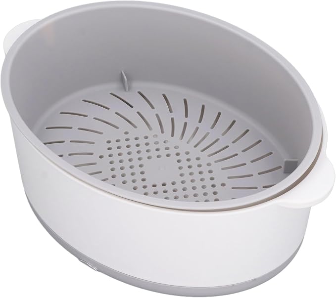 Fruit and Vegetable Washing Machine, Efficient Double Layer, Time-saving Electric Vegetable Cleaning Basket with Powerful Cleaning Device, ABS Material (White of Second