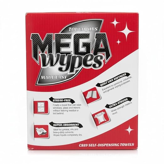 3-Ply Shop Towels, 240 Sheets, Ultra Strong Premium White Cleaning Cloths, Commercial Grade Mechanic Rags for Garage, Auto, Restaurants & Housekeeping, 15” x 9”, White