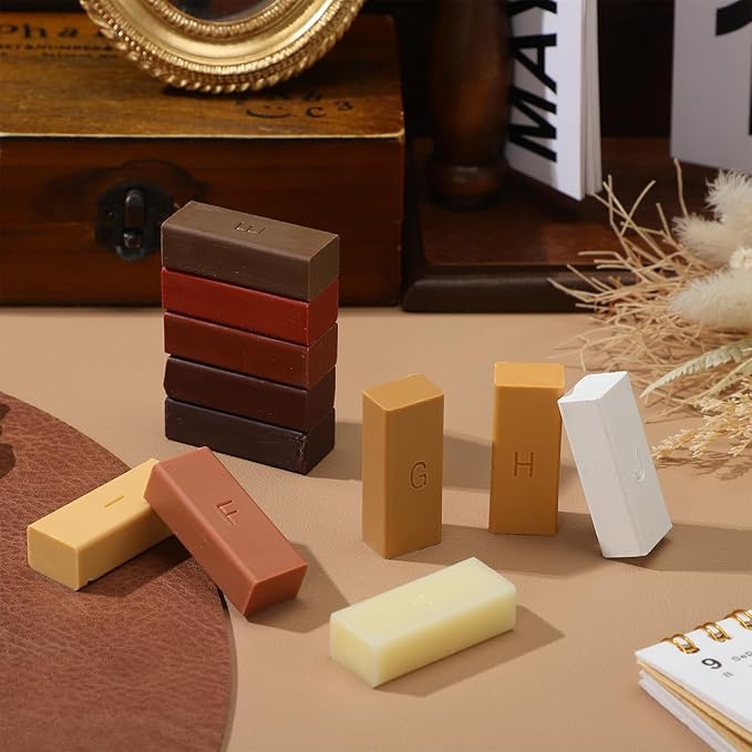 11 pcs Wood Wax Filler Sticks Vinyl Floor Repair Kit Laminate Flooring LVP Hardwood Scratch Remover Melting Wax Blocks for Furniture Cabinet Hole Dent Repair