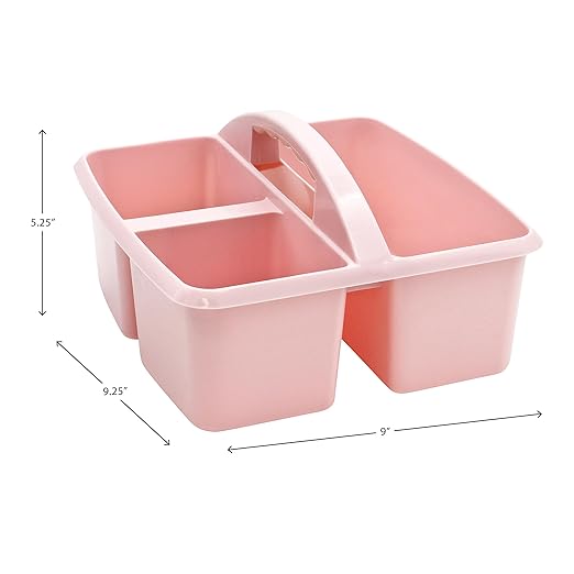 Teacher Created Resources Storage Caddy, Light Pink, Pack of 6