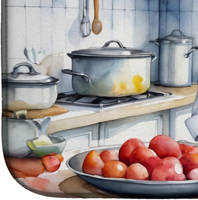 Caroline's Treasures DAC6246DDM English Setter The Chef Dish Drying Mat Absorbent Dish Drying Mat Pad for Kitchen Counter Dish Drainer Mat for Countertop, 14 x 21", Multicolor